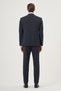 Men's Navy Blue Woolen Trend Plaid Slim Fit Pointed Collar Suit - 6