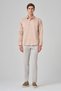 Men's Beige Dynamic Fit Hard Collar Shirt - 4