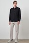 Men's Black Cuffed Slim Fit Hard Collar Shirt - 2