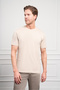 Men's Beige Basic Crew Neck Dynamic Fit Cotton T-Shirt - 4