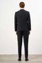 Men's Black Wool Platinum Plain Pattern Slim Fit Mono Collar Suit - 5