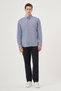 Men's Blue Linen Trend Patterned Regular Fit Button Collar Shirt - 4