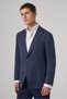 Men's Marine Polyviscon Trend Patterned Dynamic Fit Mono Collar Jacket - 2