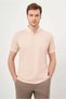 Men's Salmon Trend Mercerized Plain Buttoned Collar Dynamic Fit T-Shirt