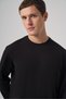 Men's Black Trend Crew Neck Rayon Sweatshirt - 4