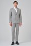 Men's Grey Polyviscon Trend Striped Slim Fit Pointed Collar Double Breasted Suit - 4