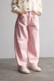 Barrel Fit Flexible Banded Leg Gabardine Light Pink Trousers for Girls H9011A826Au - 3