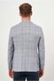 Men's Navy Blue Woven Slim Fit Bag Pocket Mono Collar Sports Jacket - 5