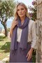 Women's Purple Modal Cotton Scarf 45x195 cm - 3