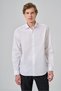 Men's White Cotton Slim Fit Italian Collar Shirt