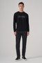 Men's Black Trend Printed Crew Neck Sweat-Shirt - 4