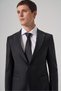 Men's Black Woolen Trend Straight Slim Fit Pointed Collar Suit - 2