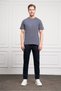 Men's Anthracite Trend Crew Neck Dynamic Fit Cotton T-Shirt - 2