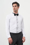Men's Black Ribbed Slim Fit Ata Collar Shirt - 4