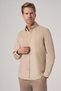 Men's Beige Cotton Trend Dynamic Fit Button Collar Shirt - 3