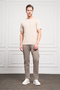 Men's Beige Basic Crew Neck Dynamic Fit Cotton T-Shirt - 2