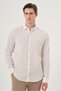 Men's Beige Linen Trend Dynamic Fit Britli Collar Shirt