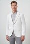 Men's White Knitted Patterned Mono Collar Slim Fit Jacket - 5