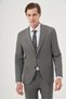 Men's Smoked Polyviscon Trend Striped Slim Fit Mono Collar Double Flap Pocket Suit - 2