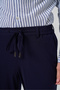 Men's Navy Blue Knitted Trendy Drawstring Slim Fit Jogger Pants - 4