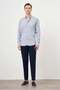 Men's Navy Blue Linen Patterned Button Collar Regular Fit Shirt - 4