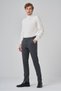 Men's Gray Trend Slim Fit Elastic Zippered Trousers - 2