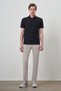 Men's Navy Blue Trendy Lapel Collar Short Sleeve Shirt - 2