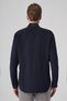 Men's Navy Blue Cotton Trend Dynamic Fit Button Collar Shirt - 5