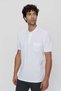 Men's White Basic Plain 100% Cotton Oversize Wide Cut Short Sleeve Polo Collar T-Shirt