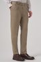Men's Beige Polyviscon Trend Patterned Slim Fit Double Pleated Trousers - 2