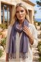 Women's Purple Modal Cotton Scarf 45x195 cm - 4