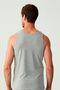 Men's Gray Basic Plain 100% Cotton Undershirt - 3