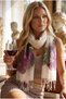 Women's Grape Lace Printed Cotton Scarf - 2