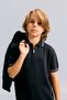 Polo Collar Stripe Detailed Half Zipper Knitwear Basic T-Shirt Boys H3919A826Au
