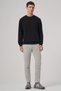 Erkek Siyah Basic Bisiklet Yaka Sweatshirt - 4