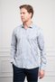 Men's Blue Cotton Trend Button Collar Dynamic Fit Relaxed Cut Shirt - 4