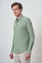 Men's Mint Green Seersucker Trend Patterned Dynamic Fit Italian Collar Shirt - 4