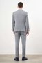 Men's Navy Blue Linen Trend Double Breasted Slim Fit Pointed Collar Suit - 7