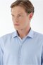 Men's Blue Trend Printed Patterned Italian Collar Slim Fit Shirt - 4