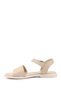 Women's Beige Antique Ankle Strap Genuine Leather Sandals - 5