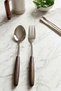 Lunvera Acacia Handle 12 Piece Fork and Spoon Set – Stainless Steel Tableware Set for 6 People - 4