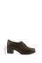 Women's Brown Antique Lace-Up Medium Thick Heeled Genuine Leather Oxford Shoes - 3