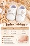 Baby Boy Teddy Bear Embroidered Velcro First Step Shoes 18-19 Number Newborn Leather Non-Slip Sole - 2