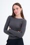 Crew Neck Ribbed Blouse B1856