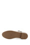 Women's Beige Ankle Strap Genuine Leather Ballerinas - 6