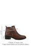 Women's Brown Antique Zippered Thick Heeled Zippered Genuine Leather Boots - 3