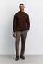Men's Brown Plain Basic Half Fisherman Regular Fit Sweater B005152 - 6