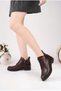 Genuine Leather Brown Women's Leather Boots Dp56-91115