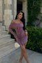 Rochie drapată Dina Dusty Rose - 2