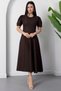 Crew Neck Piece Pleated Denim Dress 2026-4552 - 7